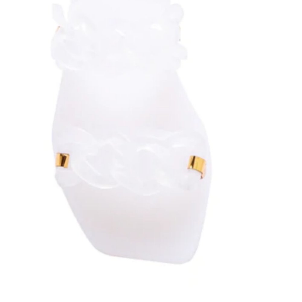!! NEW !! Jelly Slide Sandals with Chain Detail in Matte Black - Picture 10 of 11
